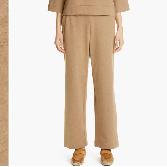 Lafayette 148 New York Webster Ultra Comfort French Terry Tan Pants Sepia Brown - Picture 5 of 16